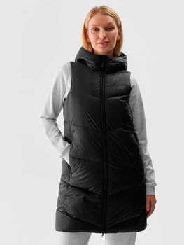 Теплый жилет удлиненный женский 4F Vest Jacket F114 4FWSS24TVJAF114-20S XS Черный (5904698678495)