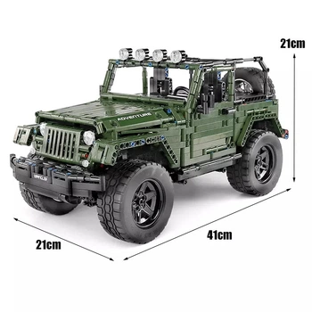 Конструктор Jeep Wrangler Mould King позашляховик 4x4, механічна КПП 5-ступенева, повний привід