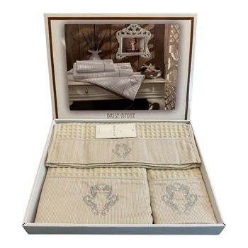 Набір рушників Maison D'or Brise Apone Beige вафельні 40-60 см, 50-100 см, 85-150 см бежевий