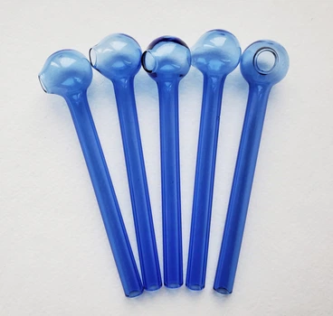 Набор трубок стеклянных Oil Pipe (5 шт.) 10 см.blue