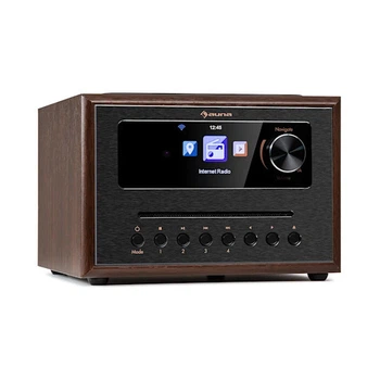 Интернет радио c Wifi Auna Silver Star CD Cube коричневый/черный