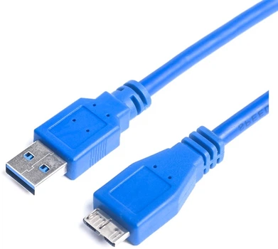Кабель Prologix для внешних жестких дисков USB-A 3.0 для USB Micro-B 0.5 м, 5 Гбит/с Синий (PR-USB-P-12-30-05m)
