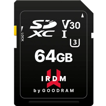 Карта памяти SD 64Gb GOODRAM IRDM S3A0 UHS-I/U3 Class 10 (IR-S3A0-0640R12)