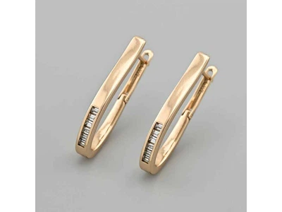 Сережки XUPING 55827 28*3мм білі фіаніти 4,1г позолота 18К