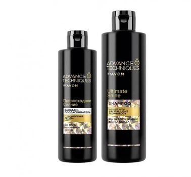 Набір для догляду за волоссям Avon «Неперевершене сяйво» шампунь і бальзам-ополіскувач