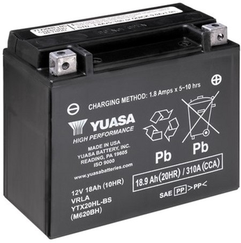 Мото аккумулятор Yuasa 12V 18.9Ah High Performance MF VRLA Battery AGM YTX20HL-BS (сухозаряжений) (YTX20HL-BS)