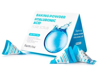 Содовий скраб для обличчя з гіалуроновою кислотою FarmStay Baking Powder Hyaluronic Acid Pore Scrub, 25шт по 7г