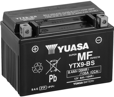 Мото аккумулятор Yuasa 12V 8Ah MF VRLA Battery YTX9-BS (сухозаряжений) (YTX9-BS)