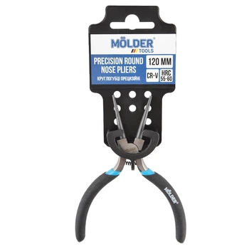 Прецизионные круглогубцы Molder 120мм Cr-V HRC 55-60 полированные маслостойкие ручки (MT41512)