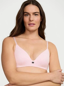 Бюстгальтер без косточек бесшовный хлопковый Victoria's Secret 27014885 70B Розовый (7511439126929)