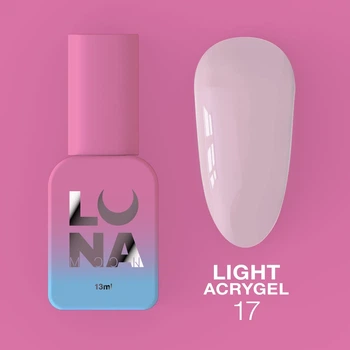 Жидкий гель LUNAMoon Light Acrygel №17 (Светло-нюдовый) 13 мл для укрепления, выравнивания ногтей