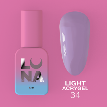 Жидкий гель LUNAMoon Light Acrygel №34 – 13 мл для укрепления и доращивания ногтей