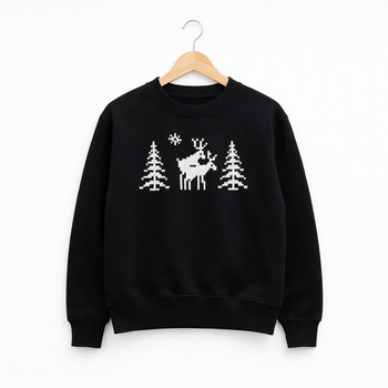 Чоловічий новорічний світшот колір чорний, “Nordic Deer”, розмір L