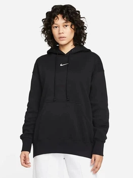 Худі на флісі оверсайз жіноче Nike W Nsw Phnx Flc Os Po Hoodie DQ5860-010 S Black/Sail (0196149312460)