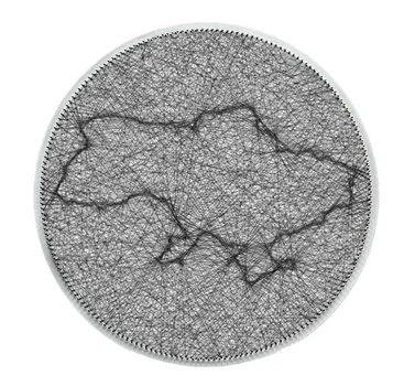 Картина нитками ArtLover Карта Украины string art 45 см