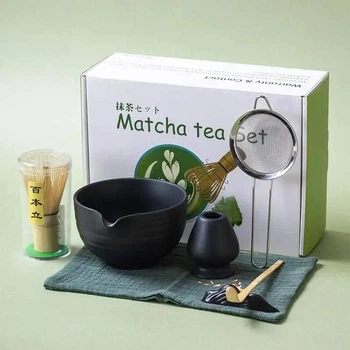 Набор посуды для матча Kuro Kaze Set Katakuchi