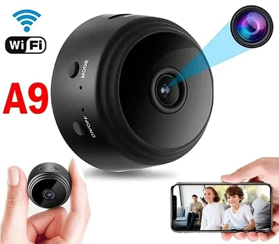 Видеокамера Mini A9 IP Wi-Fi 1080P черный 1080p 320 мАч