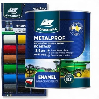Эмаль алкидная Корабельная METALPROF ENAMEL ПФ-133 черный глянец 2,5 л