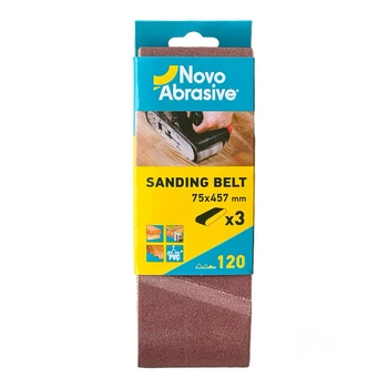 Лента шлифовальная абразивная NovoAbrasive Р120 75*457мм (3 шт.)