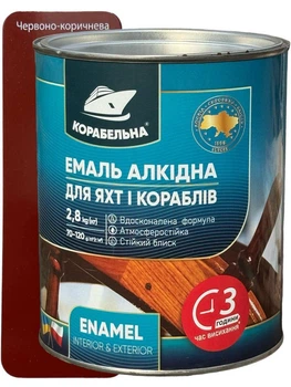 Эмаль алкидная Корабельна ПФ-115 2.8 кг красно-коричневая