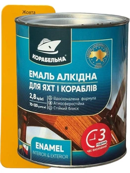 Эмаль алкидная Корабельна ПФ-115 2.8 кг желтая