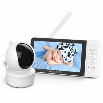 Беспроводная видеоняня Baby Monitor T6X на аккумуляторе, с Wi-Fi, подключением к телефону, двусторонней связью, видеонаблюдением, ночным видением и 5-дюймовым HD экраном Цифровая радионяня