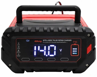 Импульсное зарядное устройство HTRC P40, ток 6V/12V/24V свинцово-кислотных, AGM и GEL аккумуляторов