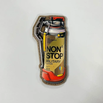 Шеврон ПВХ з наліпкою non stop military edition 10х5 см (ПВХ029)