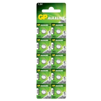 Батарейка таблетка GP LR41/AG3 Alkaline 1.5V 20mAh 10 шт (1DC0D31CF862)