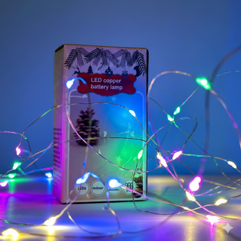Гирлянда Капля росы 30 Led 3m Мультицветная на медной проволоке от батареек+USB