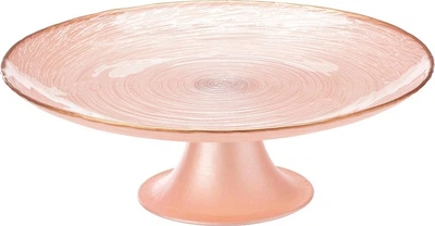 Patera na tort Home & Styling Collection na nóżce szklana różowa 21 cm (8721037510592)