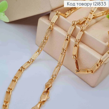 Цепочка плетения Пластинками с тиснением, ширина 3,5мм, длина 49см, Xuping 18K