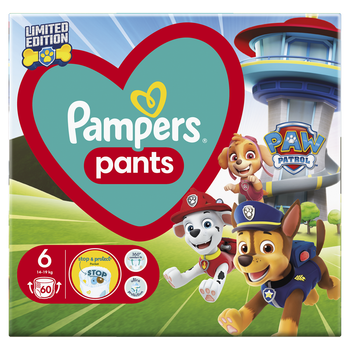 Підгузки Pampers Extra Large Розмір 6 (14-19 кг) Paw Patrol 60 шт (8006540863657)