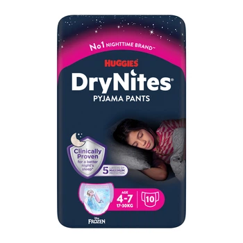 Підгузки Huggies DryNites для дівчаток 4-7 років 10 шт (5029053527581)