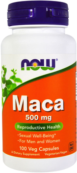 Maca Перуанская Мака 500 мг натуральная добавка Now Foods 100 гелевых капсул (733739047212)