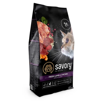 Сухой корм Savory Cat Adult Steril Fresh Lamb and Chicken для стерилизованных котов с ягненком и курицей 2 кг (30112)