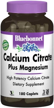 Кальцій + Магній Bluebonnet Nutrition Цитрат кальцію + магній 180 капсул (743715007185)
