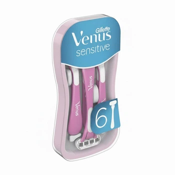 Бритвы одноразовые женские для бритья Gillette Venus Sensitive, 6 шт
