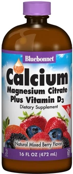 Рідкий кальцій цитрат магнію + Вітамін D3 Bluebonnet Nutrition рідина 472 мл Ягоди (743715006966)