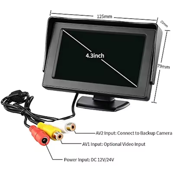 Автомобильный монитор 4.3" TFT LCD для камеры заднего вида — Универсальный дисплей 12V для парковки
