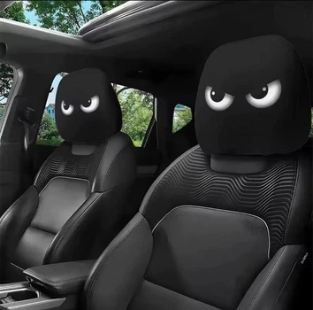 Чохол з очима на підголівник автомобільного крісла в авто Очі на крісло Універсальний розмір Чорний Комплект 2 штуки