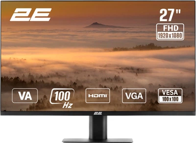 Монитор 27" 2E A2725B D-Sub, HDMI, VA, 100Hz (2E-A2725B-01.EU)