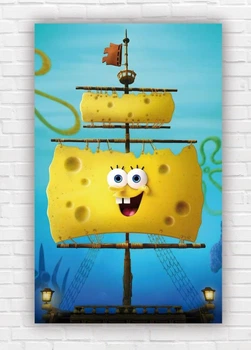 Паперовий вертикальний плакат "Губка Боб Квадратні Штани. Спанч Боб. SpongeBob SquarePants. Вітрило" 120х75см