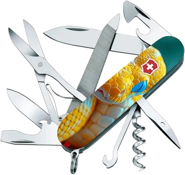 Ніж складаний, мультитул Victorinox Mountaineer Animal (91мм, 19 функцій), змія 1.3743.7.F1050pw