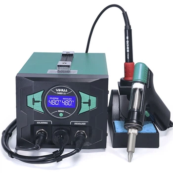 Паяльная станция 2 в 1 YIHUA 948D-III / паяльник + вакуумный оловоотсос / 200-480°C / 110 Вт