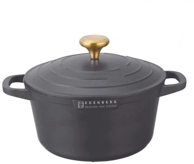 Каструля Edenberg EB-12095 6,5 л мармурова для смаження, тушкування, чорна