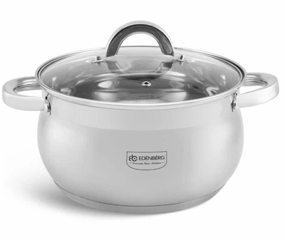 Каструля Edenberg EB-3726 з кришкою 5,1 л п’ятишарове дно