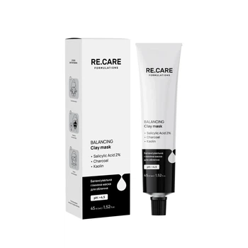 Балансировочная глиняная маска для лица Balancing Clay Mask RE.CARE 45 мл 4823109412033