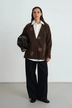 Пальто-кардиган, колір Коричневий Rica Mare 8RM_4303Brown L 2000000991269