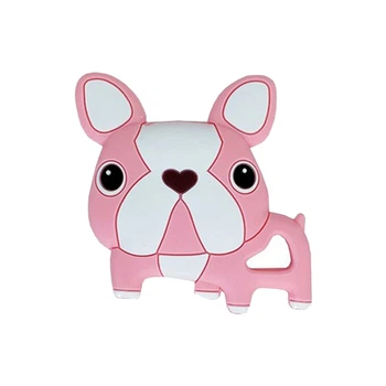 Силиконовый прорезыватель "Бульдожка" Mega Zayka MGZ-0414(Pink) розовый, 8х1х8 см